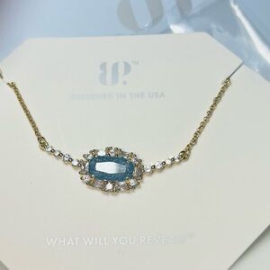 Bomb Party Lab Created London Blue Sapphire Ice Crystal Necklace NK77912
